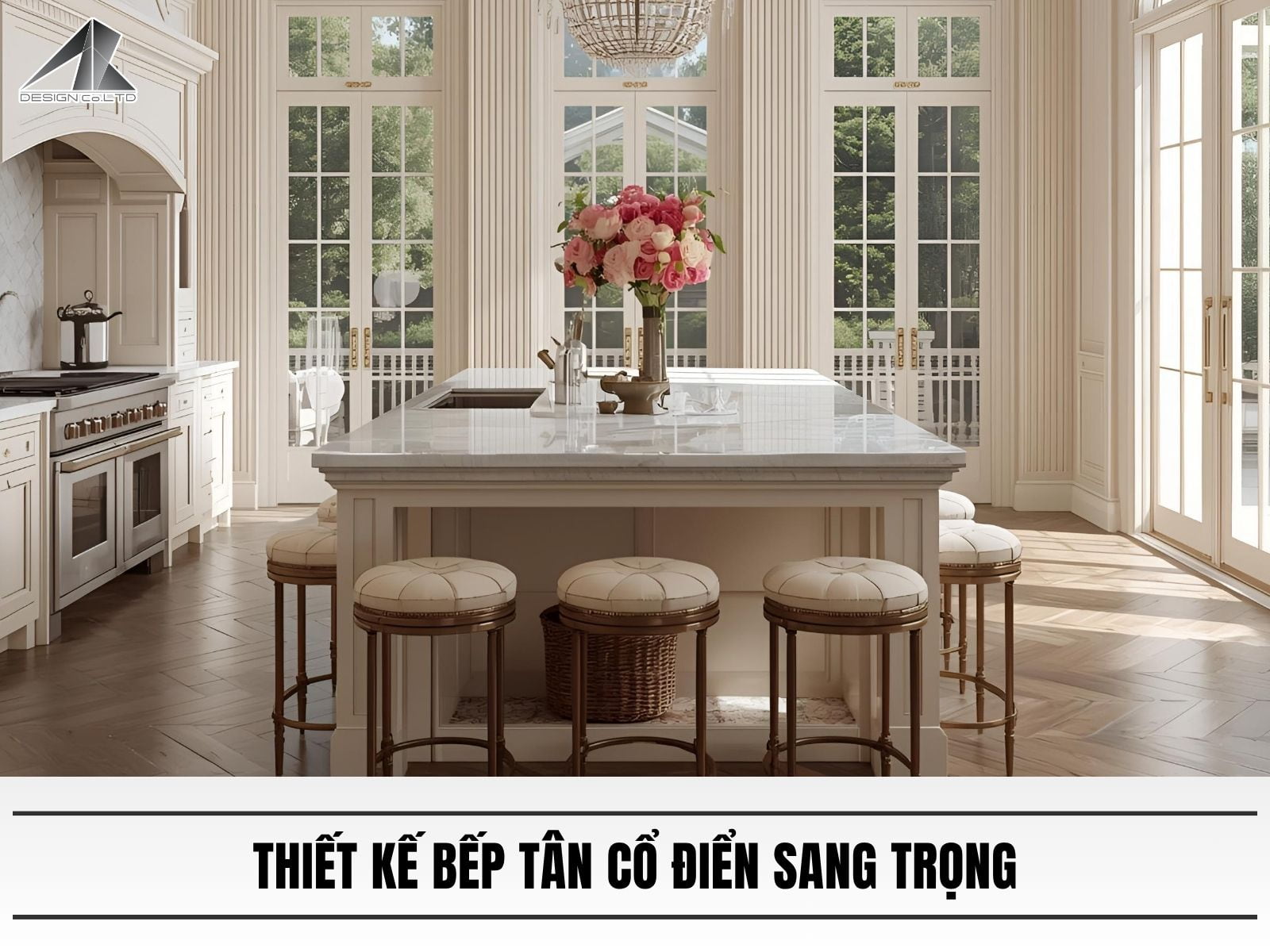 Thiết kế bếp tân cổ điển sang trọng