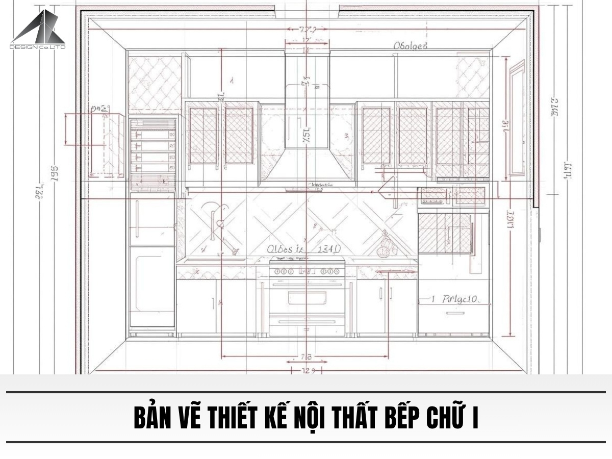 Bản vẽ bếp chữ I