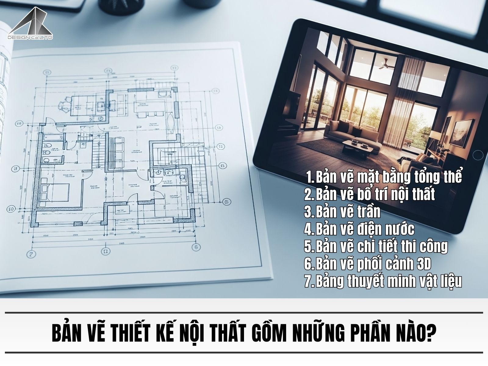 Bản vẽ thiết kế nội thất gồm những phần nào?