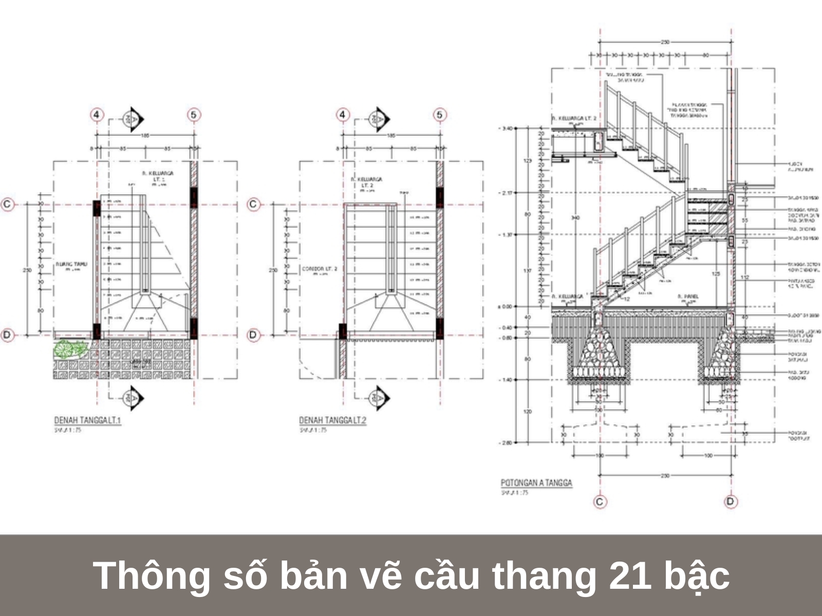 thong so co ban tren ban ve cau thang 21 bac