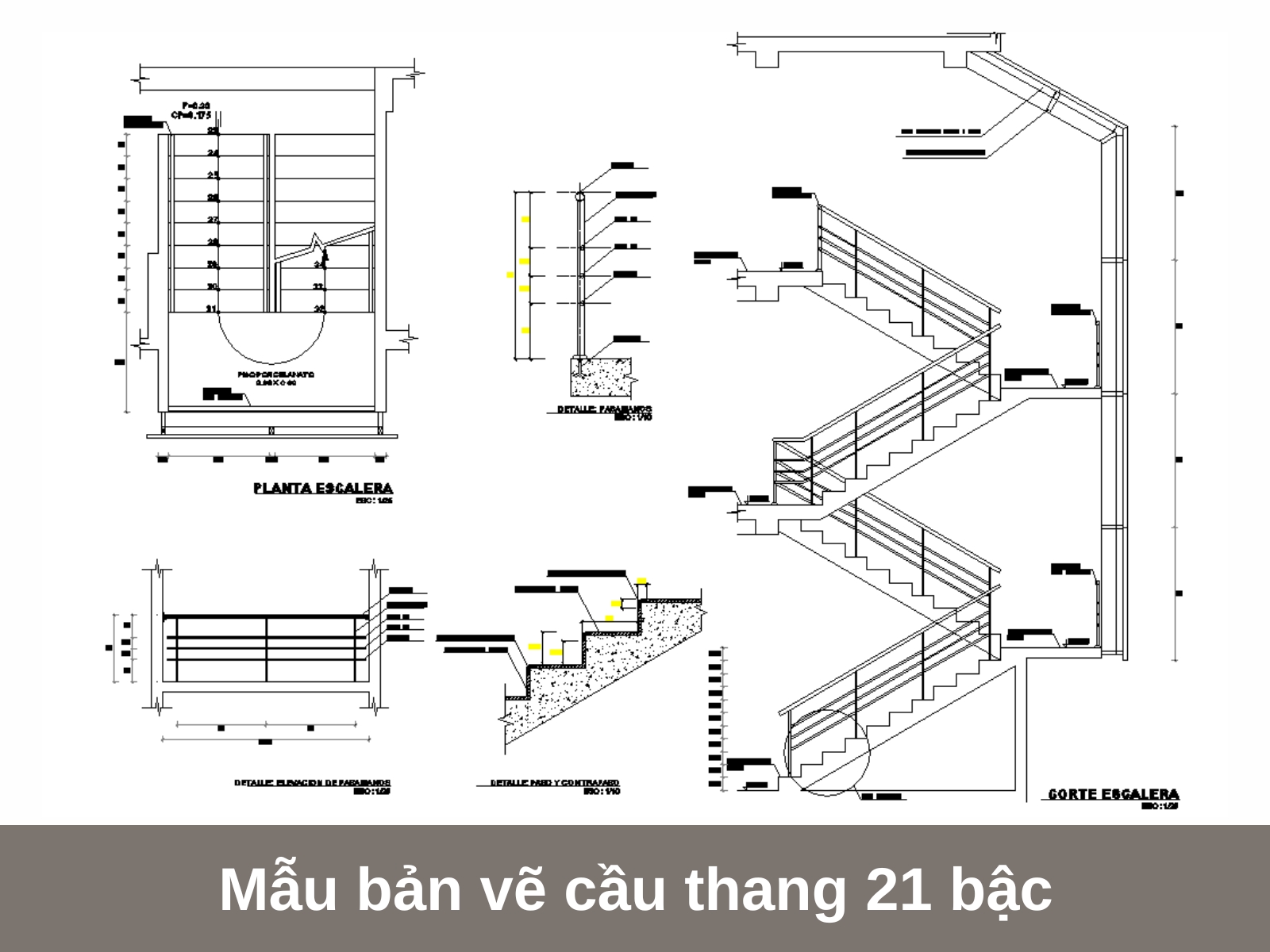 cac mau ban ve cau thang 21 bac theo phong thuy