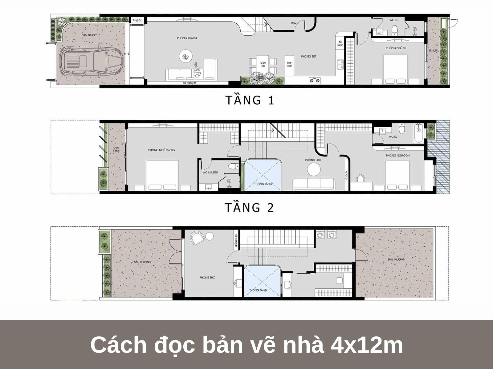 huong dan chi tiet cach doc ban ve nha 4x12m