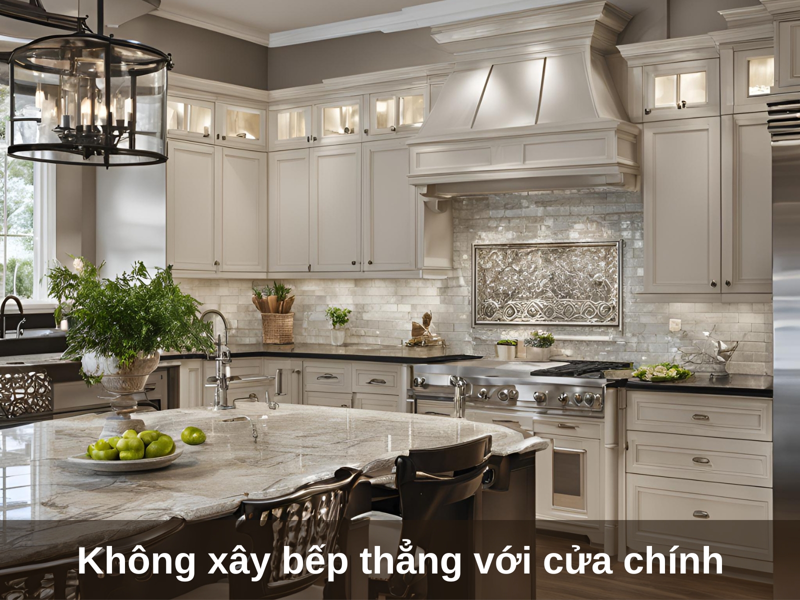 Khong nen xay phong bep thang voi cua chinh cua ngoi nha
