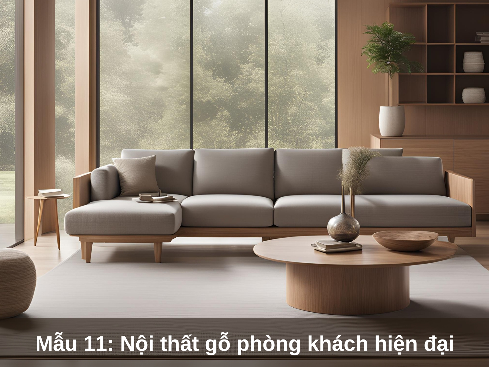 Mau 11 Noi that go cho phong khach phong cach hien dai