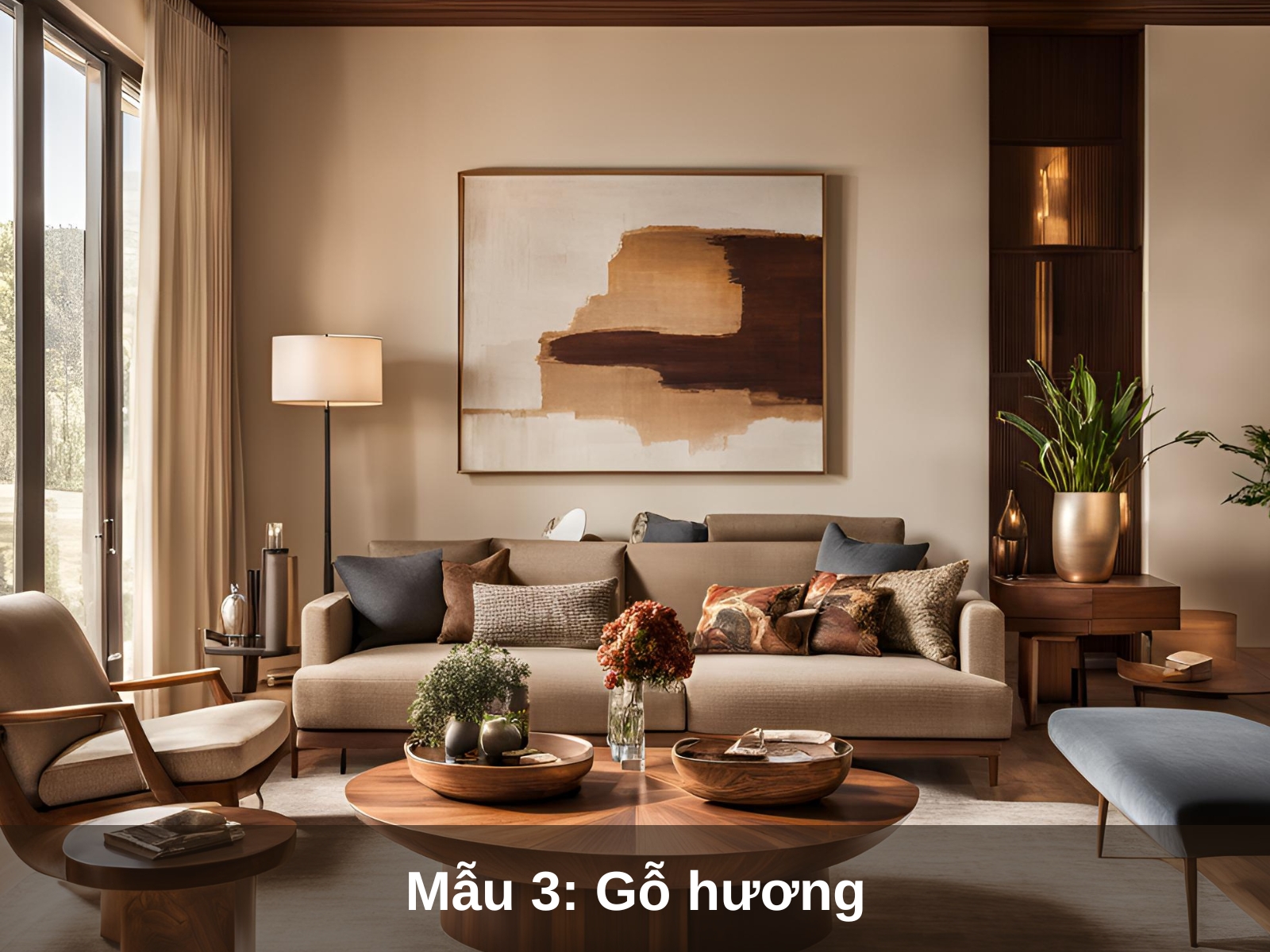 Mau 3 Noi that phong khach voi go huong