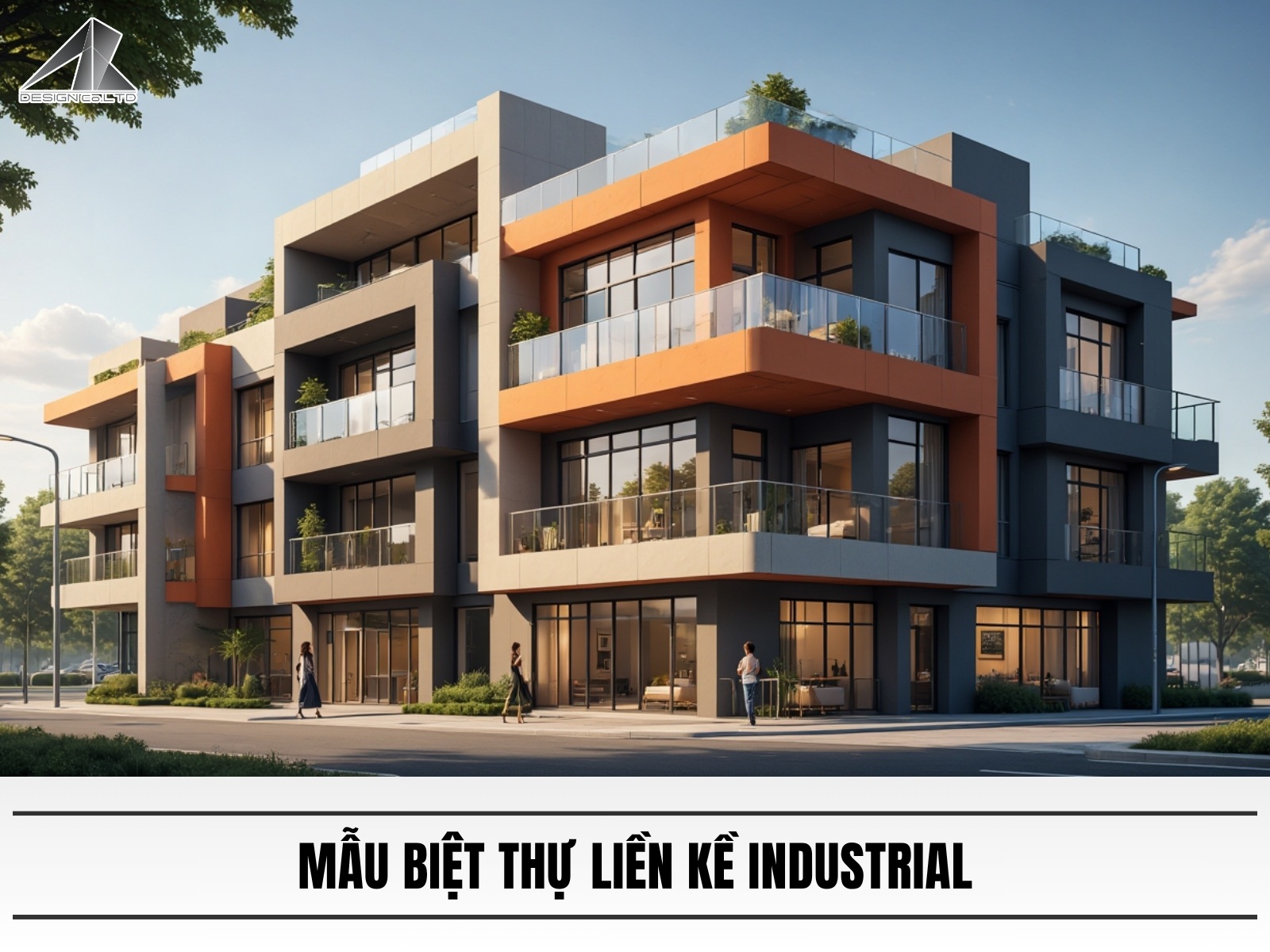 Mau biet thu lien ke phong cach Industrial