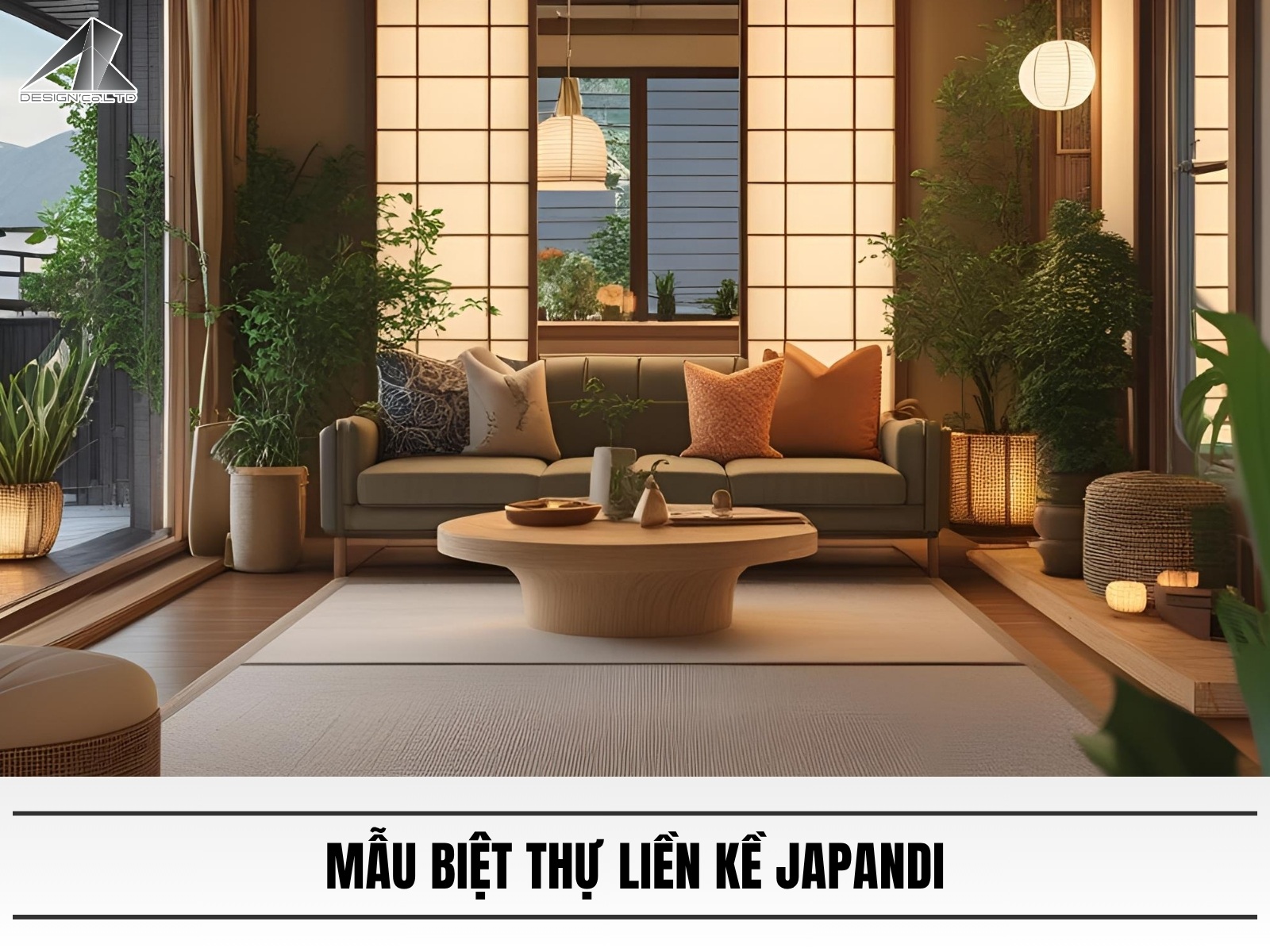 Thiet ke noi that biet thu lien ke Japandi toi gian