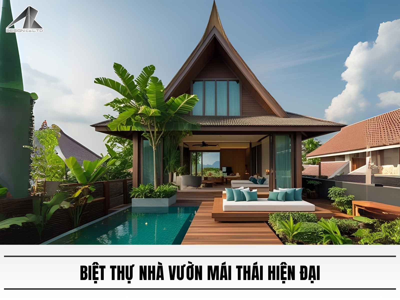Mẫu biệt thự nhà vườn mái thái hiện đại