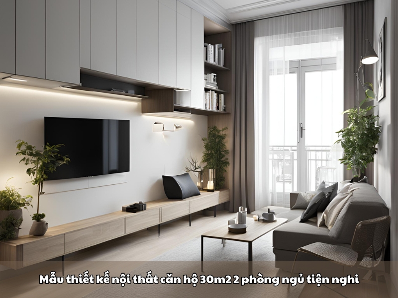 mau thiet ke noi that can ho 30m2 2 phong ngu tien nghi