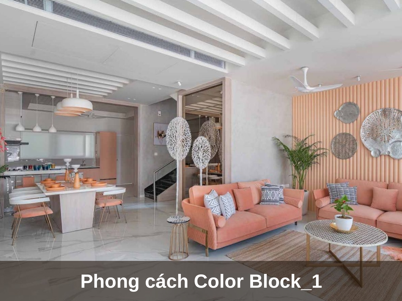 mau thiet ke noi that chung cu 100m2 phong cach color block