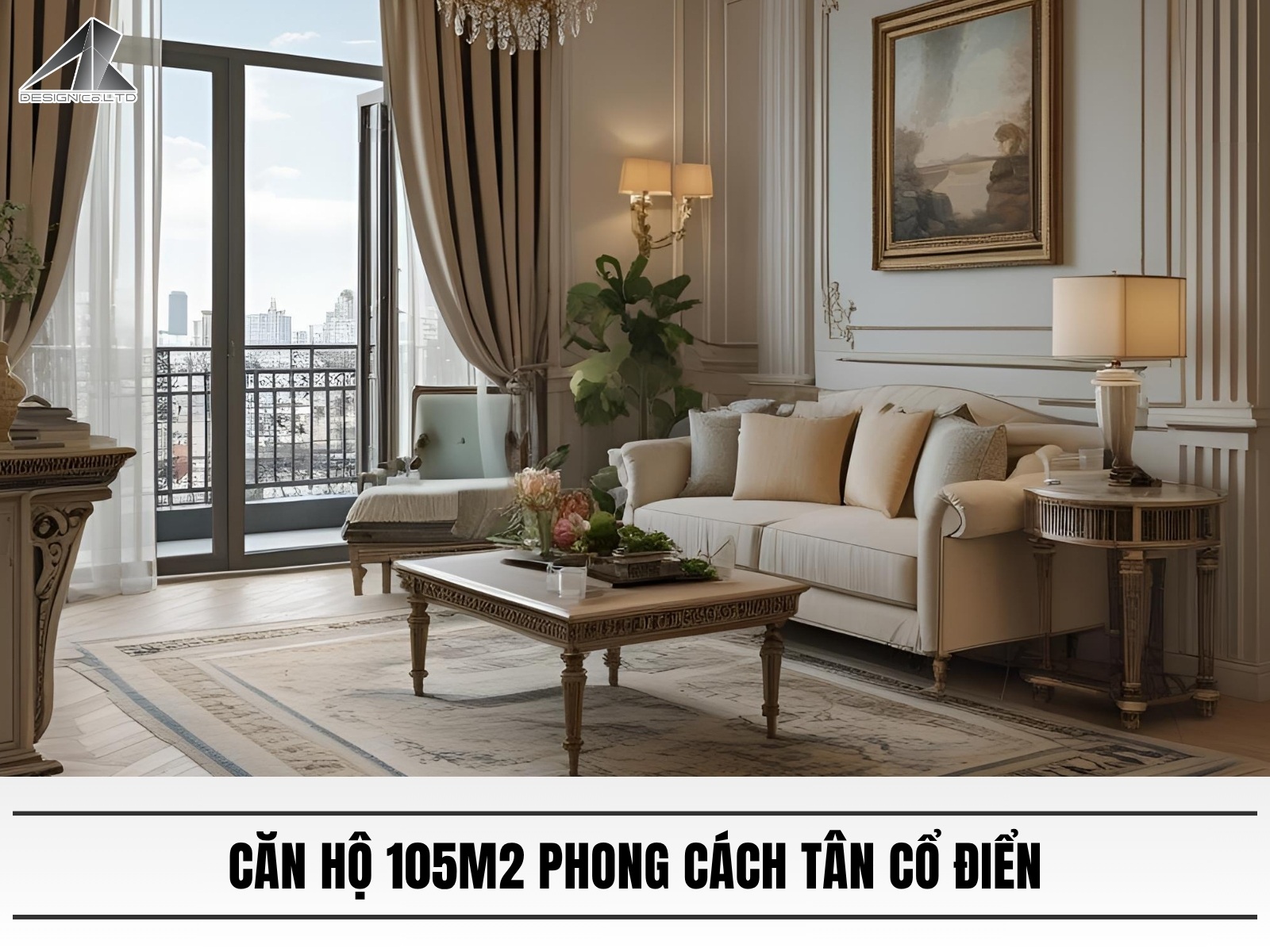 Can ho 105m2 phong cach tan co dien