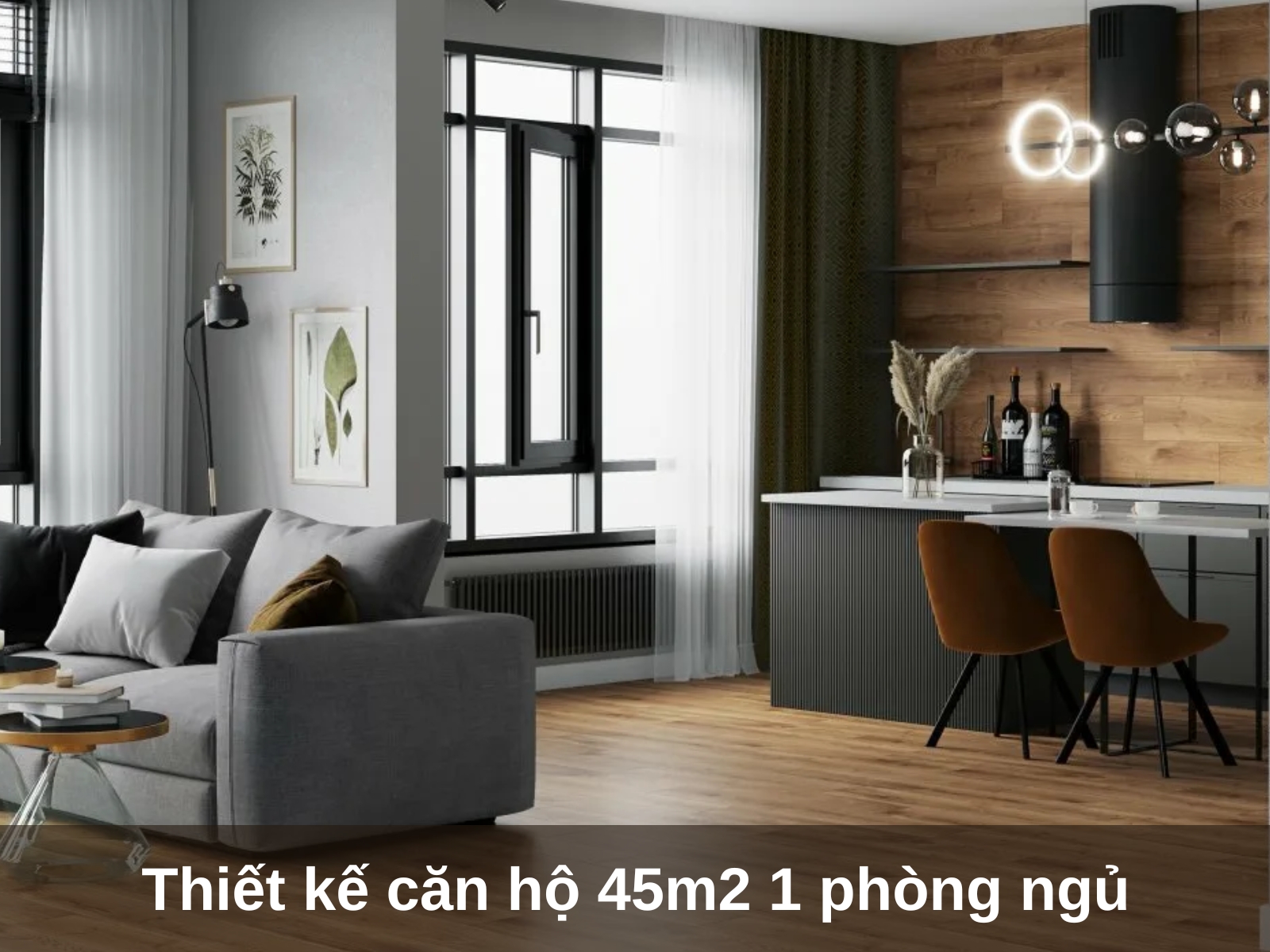 thiet ke can ho 45m2 1 phong ngu