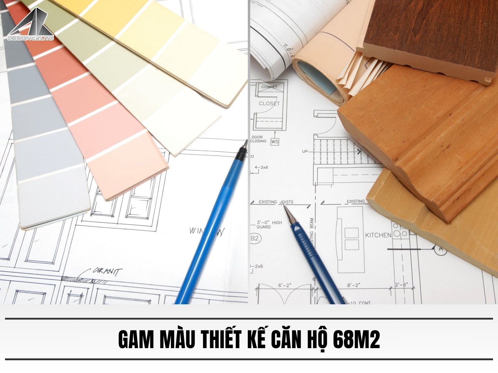 Nen dung gam mau nao de thiet ke can ho 68m2
