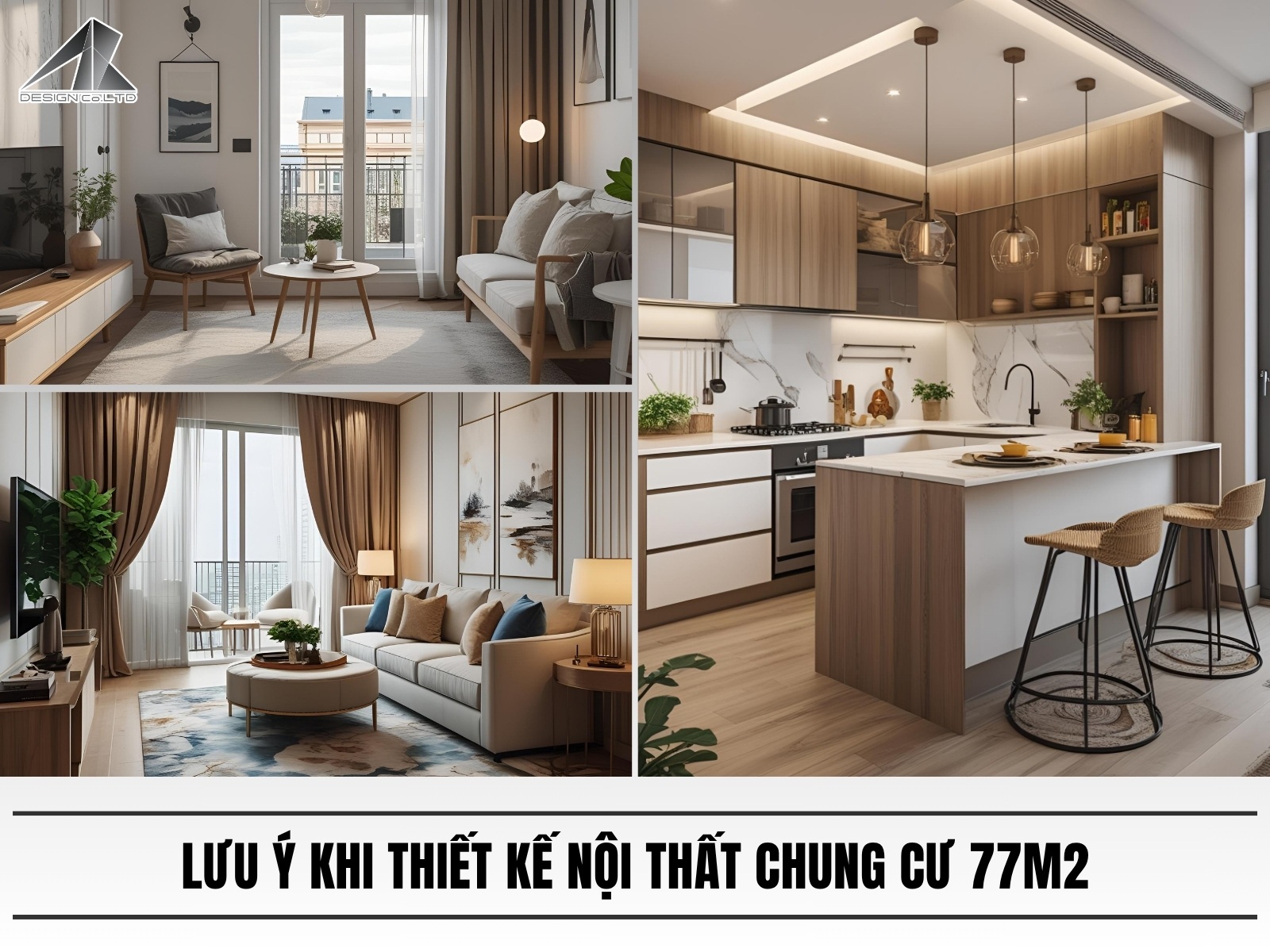 Luu y khi thiet ke noi that chung cu 77m2