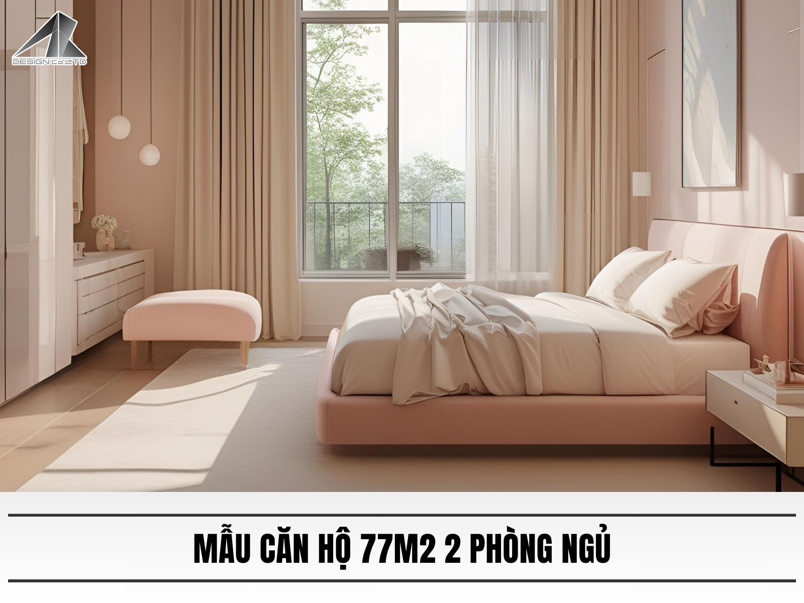 Mau thiet ke can ho 77m2 2 phong ngu