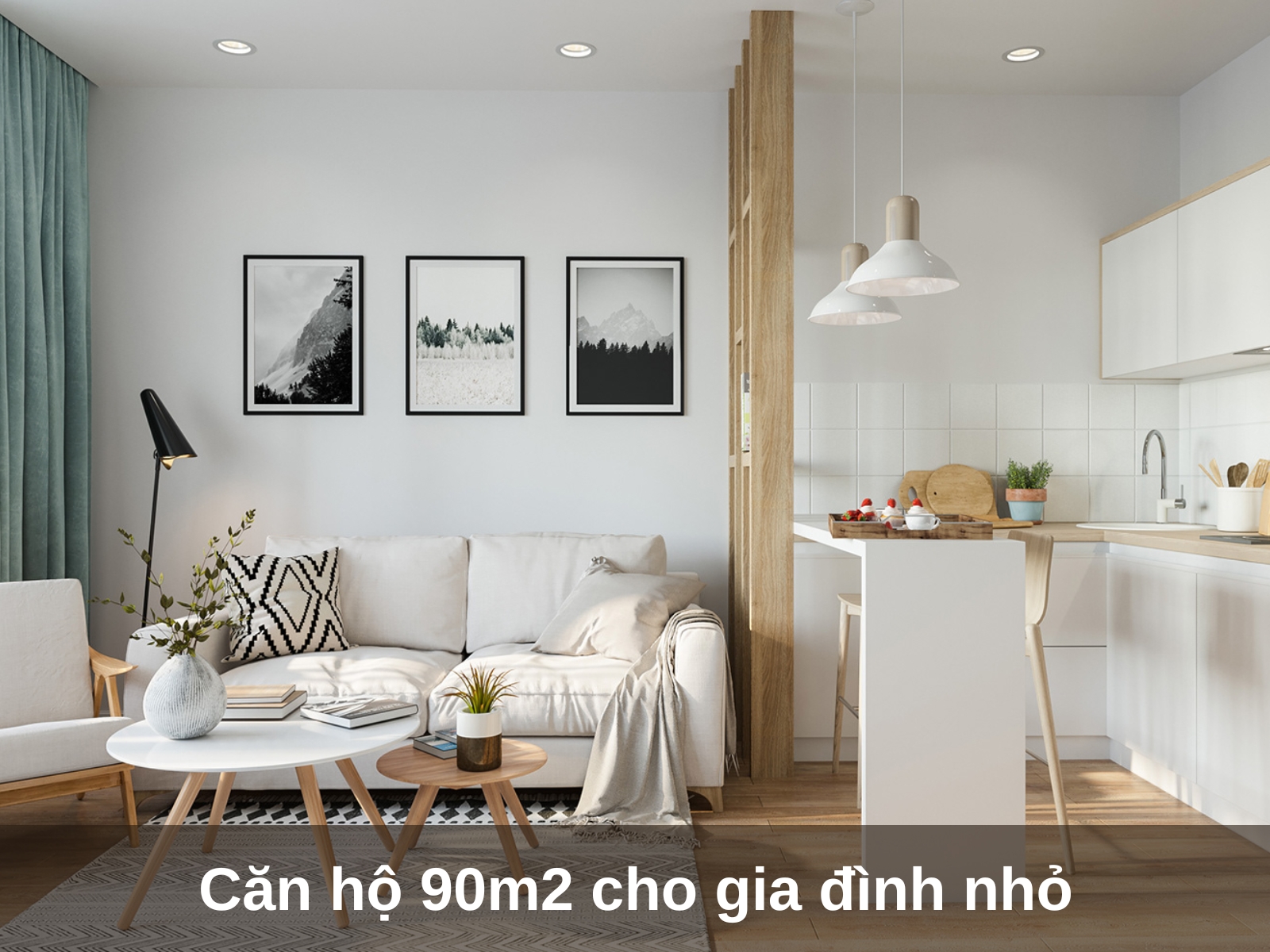 thiet ke noi that can ho 90m2 cho 2 vo chong va con nho