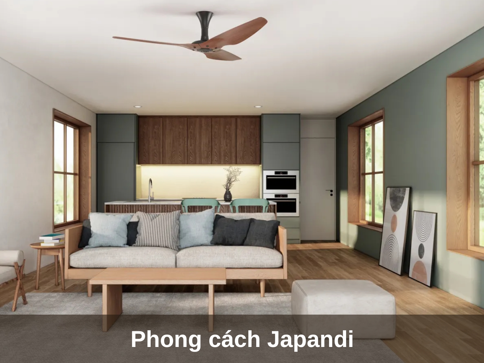 phong cach thiet ke can ho 90m2 japandi