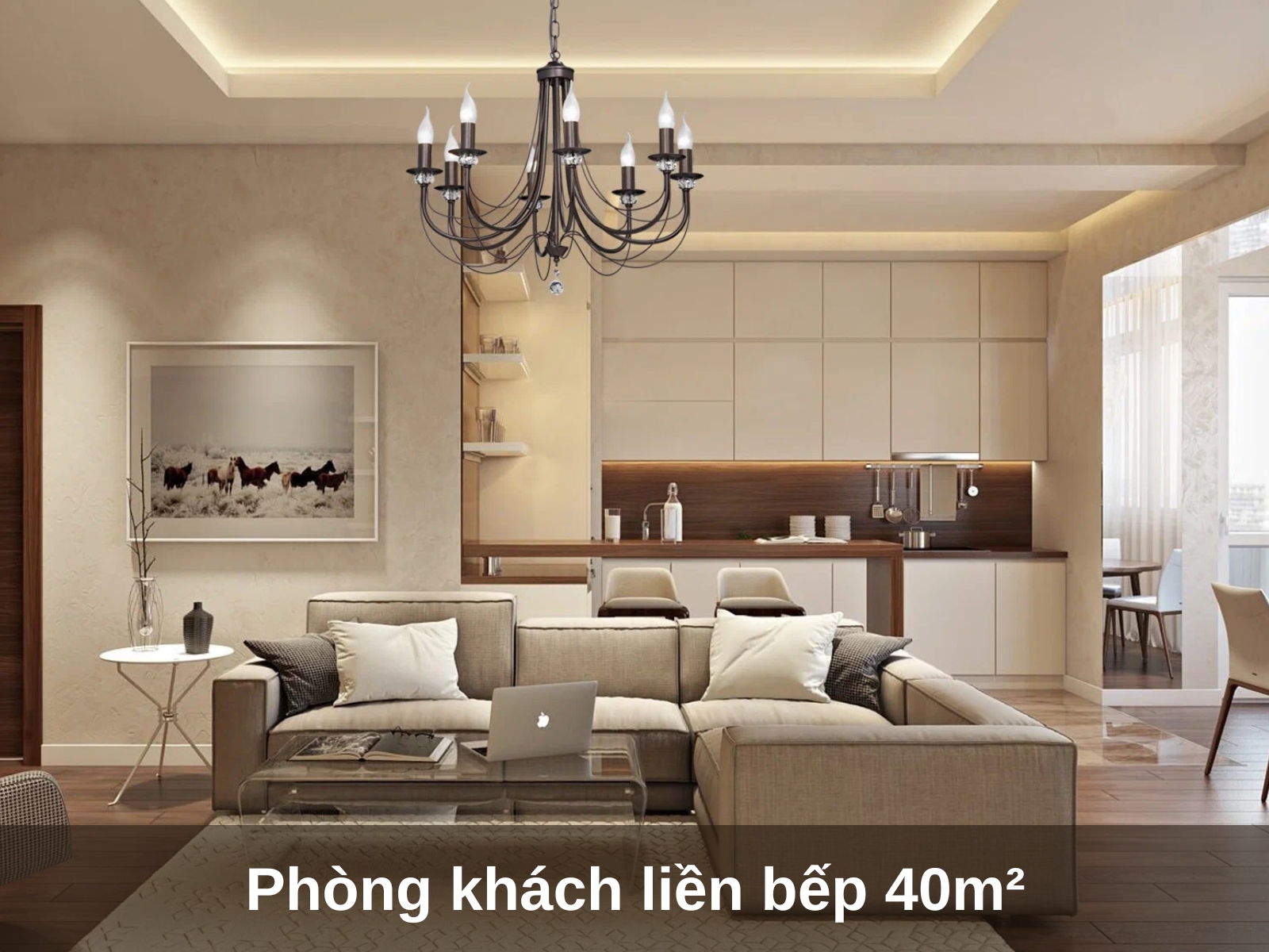 10 mau phong khach lien bep nha ong hien dai sang trong tien nghi