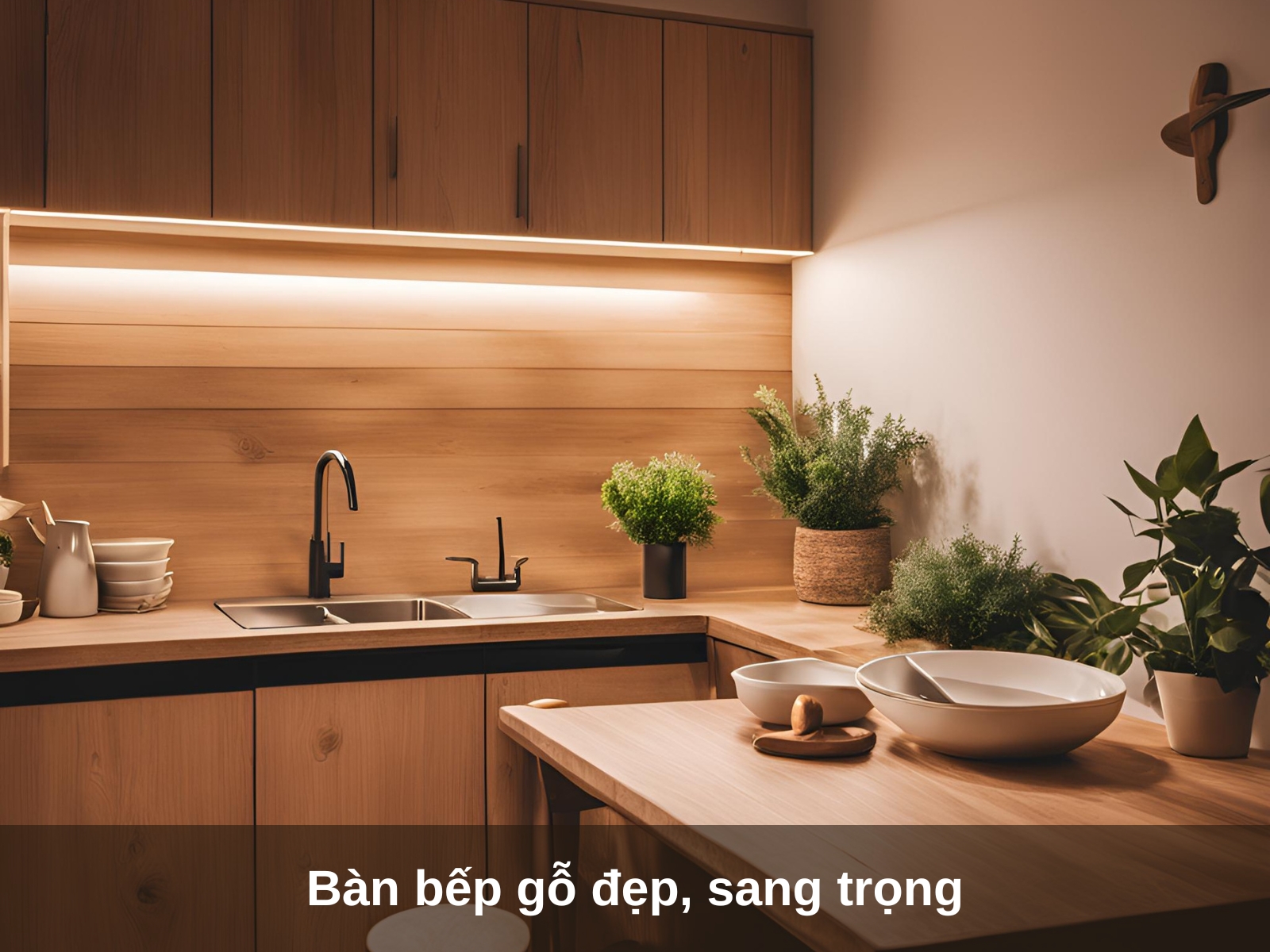Ban bep go dep sang trong