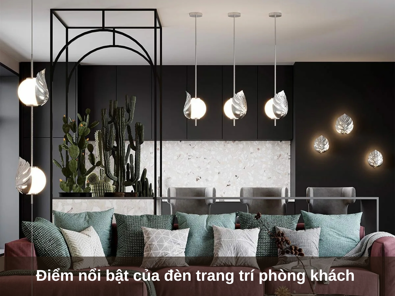 Diem noi bat cua den trang tri phong khach 