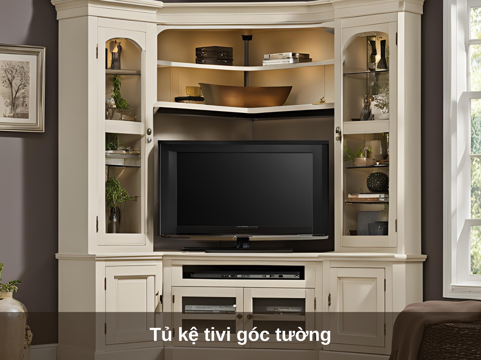 Tu ke tivi goc tuong