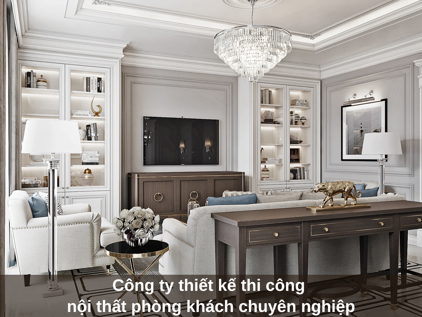Cong ty thiet ke thi cong noi that phong khach chuyen nghiep