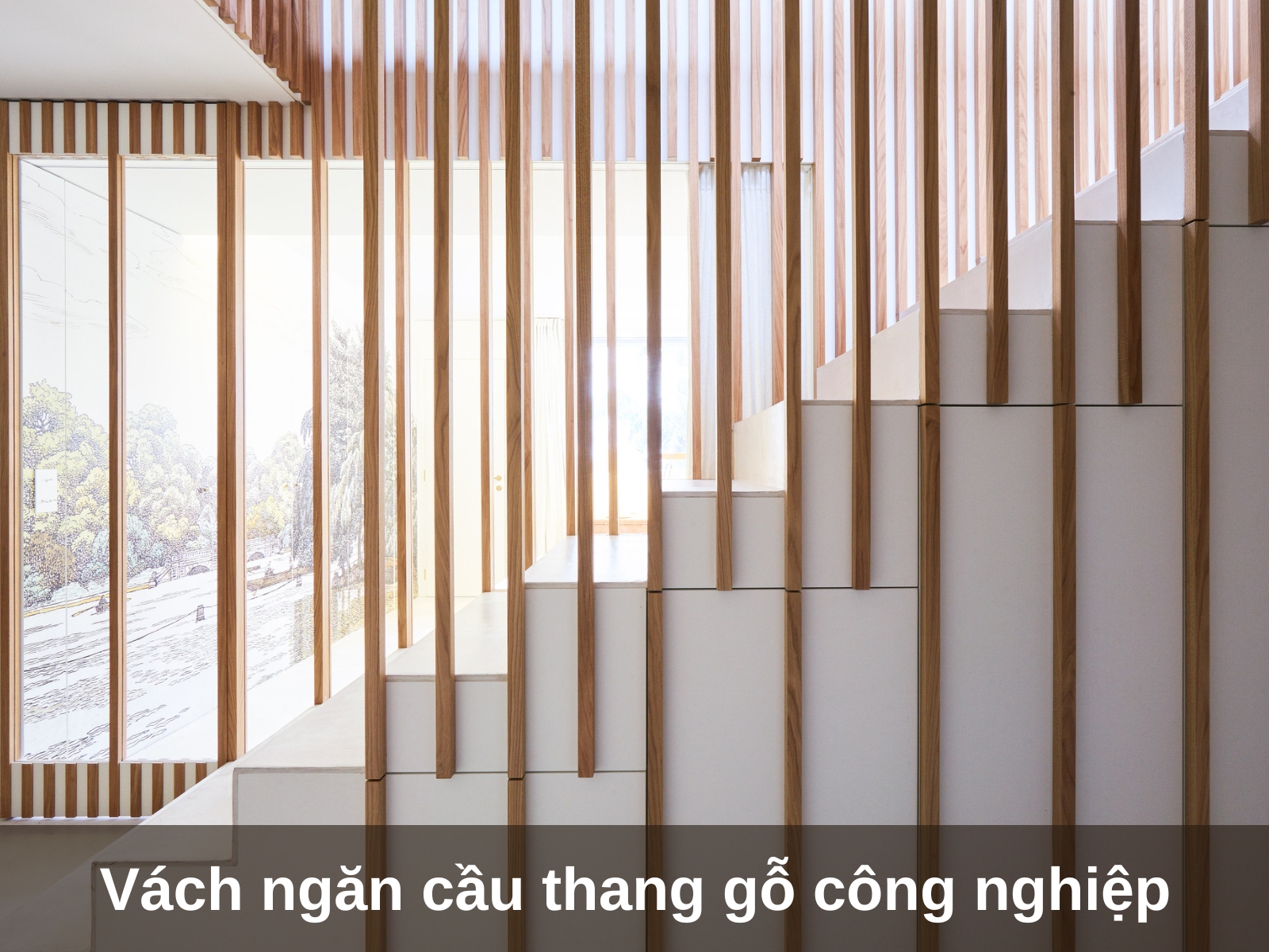 vach ngan cau thang go cong nghiep