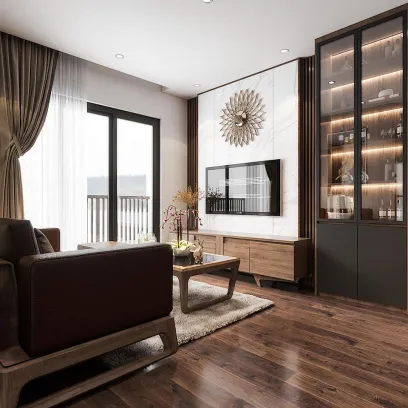 Thiết kế phòng khách phong cách tối giản
