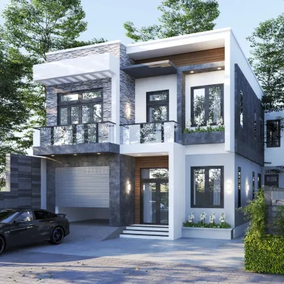 Mẫu nhà 2 tầng ấn tượng nổi bật