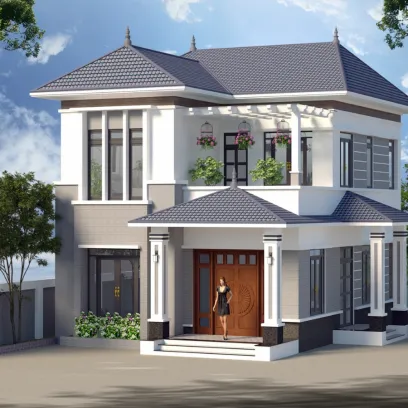 Mẫu nhà mái Nhật sang trọng hiện đại