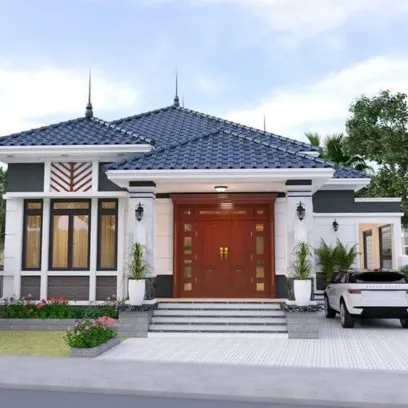Mẫu nhà mái Nhật sang trọng hiện đại