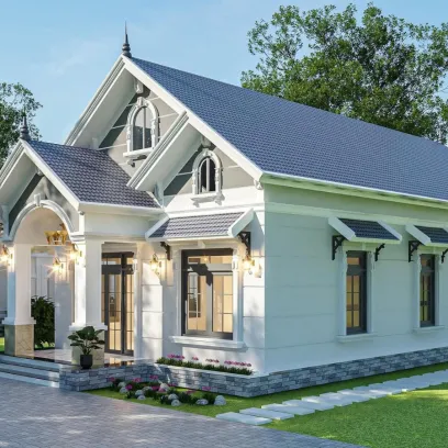 Mẫu nhà mái Nhật sang trọng hiện đại