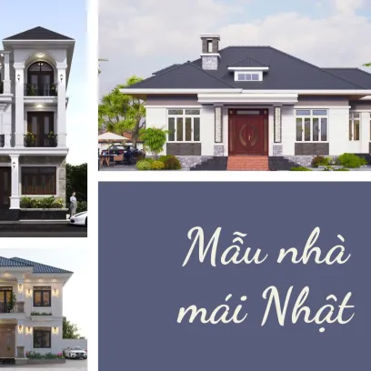 Mẫu nhà mái Nhật sang trọng hiện đại