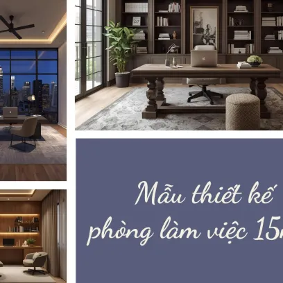 Mẫu thiết kế phòng làm việc 15m2
