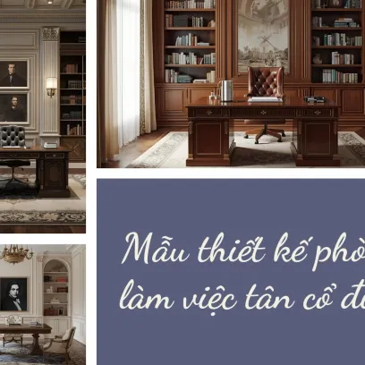 Mẫu thiết kế phòng làm việc tân cổ điển