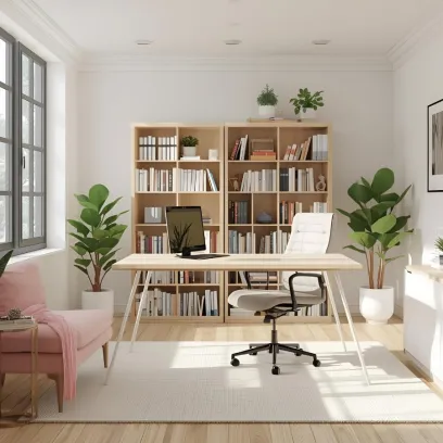 Mẫu thiết kế phòng làm việc tối giản