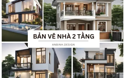Các mẫu bản vẽ nhà 2 tầng HOT nhất
