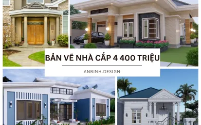Bản vẽ nhà cấp 4 400 triệu được ưa chuộng