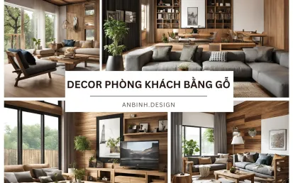Mẫu decor phòng khách bằng gỗ ấn tượng, độc đáo