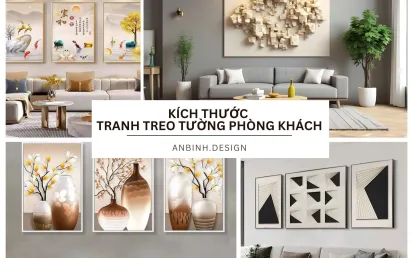 Kích thước tranh treo tường phòng khách CHUẨN theo diện tích