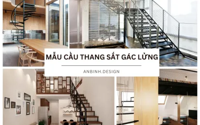 Mẫu cầu thang sắt gác lửng tối ưu diện tích