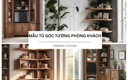 Mẫu tủ góc tường phòng khách hot nhất năm 2026