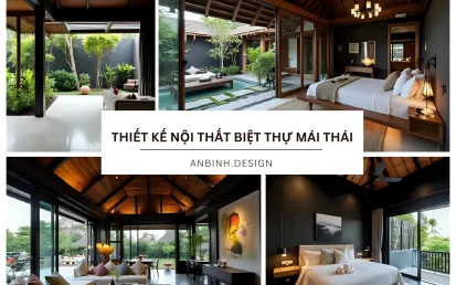 Thiết kế nội thất biệt thự mái thái
