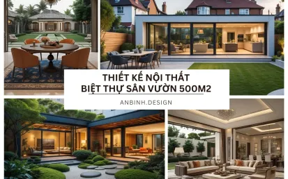 Thiết kế nội thất biệt thự sân vườn 500m2