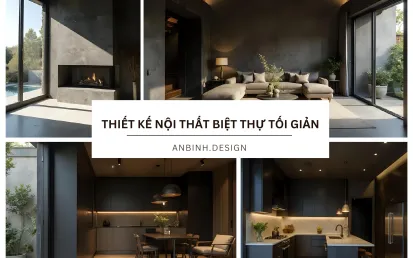 Thiết kế nội thất biệt thự tối giản