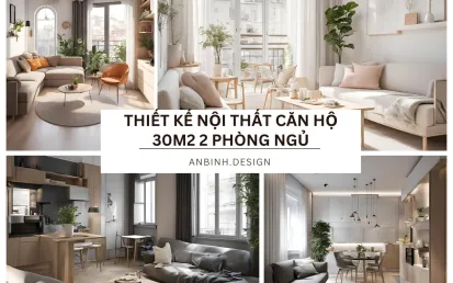 Thiết kế nội thất căn hộ 30m2 2 phòng ngủ