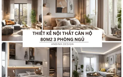 Thiết kế nội thất căn hộ 80m2 3 phòng ngủ