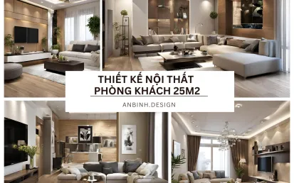 Thiết Kế Nội Thất Phòng Khách 25m2 Đẹp - Sang