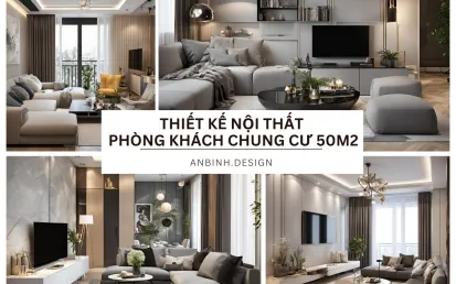 Mẫu Thiết Kế Nội Thất Phòng Khách Chung Cư 50m2