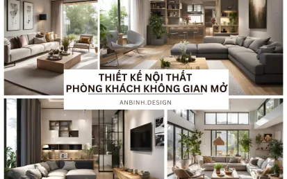 Thiết Kế Nội Thất Phòng Khách Không Gian Mở